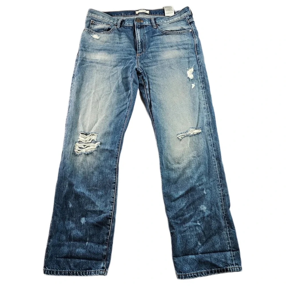 Banana Republic Boyfriend Jeans Men 31L Blue Premium Denim Streetwear Distressed